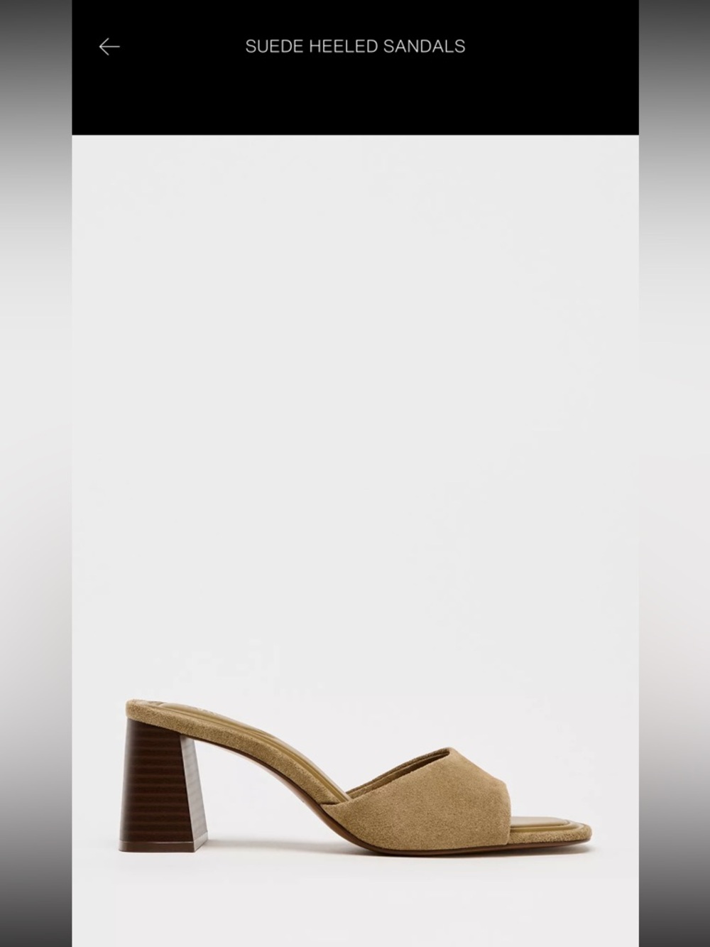 Zara tan suede heel sandals size 8